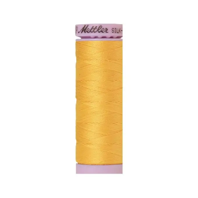 Bobina di filo mettler silk finish cotone 150m giallo uovo col 0120