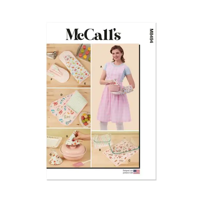 Modello Mc Call's M8494A Grembiule con lacci nodo schiena taglia 34 50