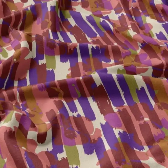 Tessuto viscosa stampato effetto destrutturato blu