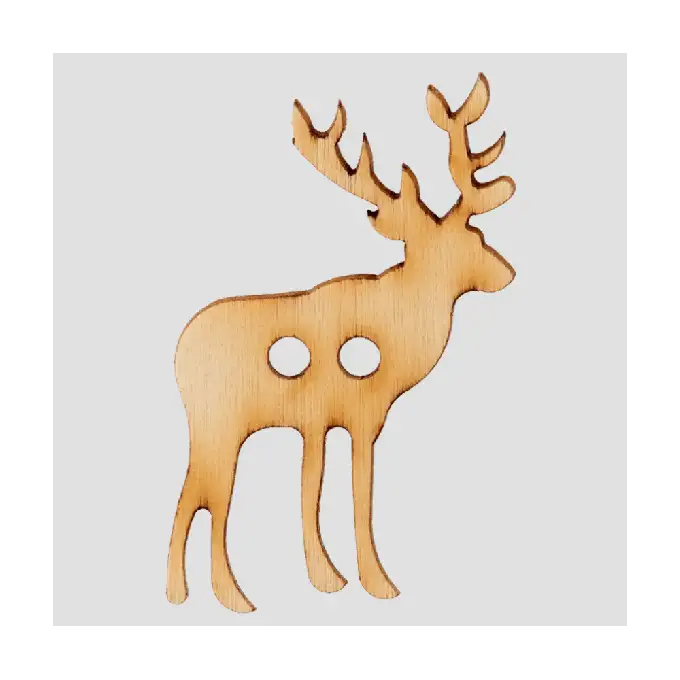 Bottone Cervo in legno 2 fori 40mm - Prym