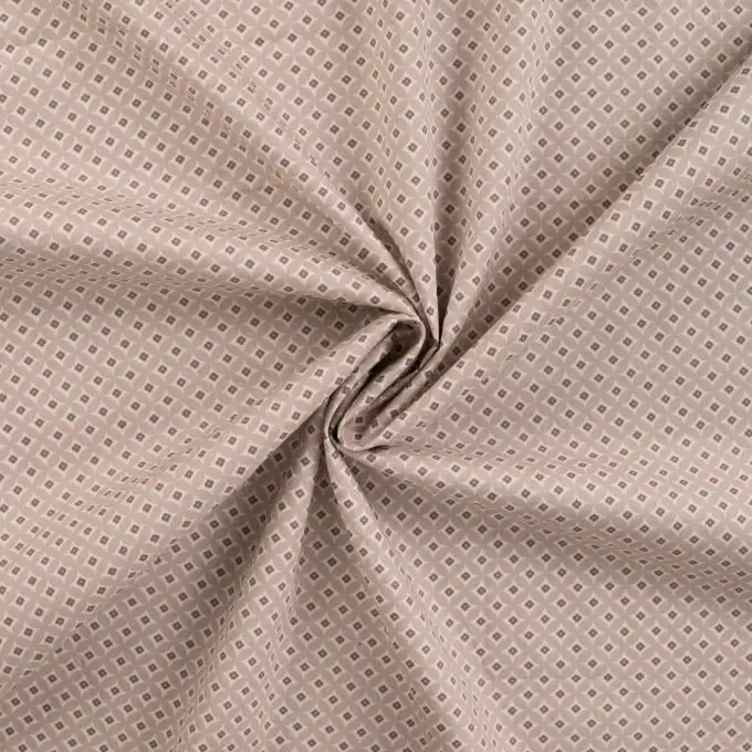 Tessuto popeline di cotone stampato fiori retrò beige