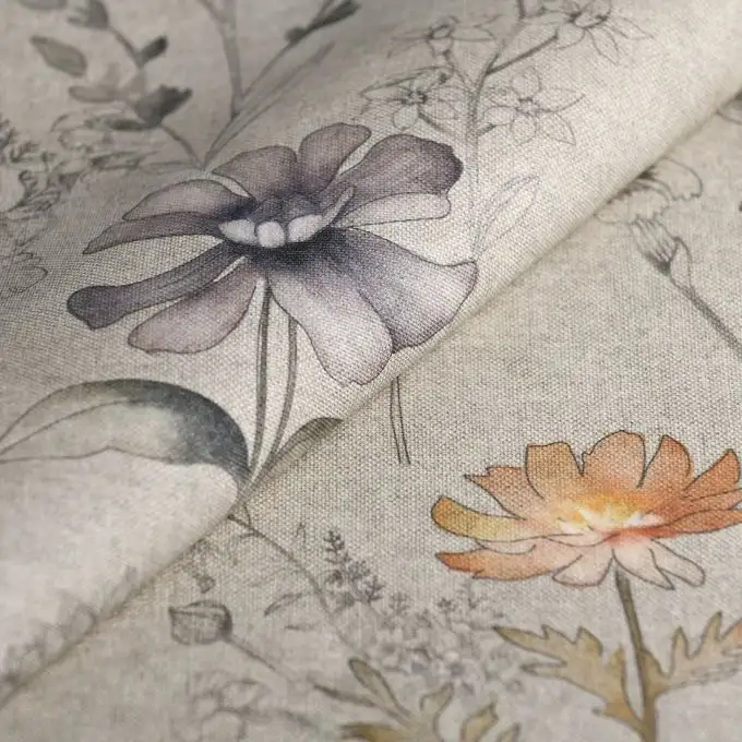 Tessuto Loneta rivestito farfalle multicolore