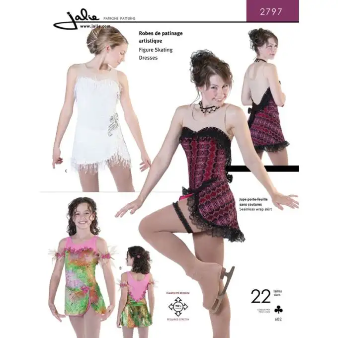 Modello Jalie 2797 abito pattinaggio artistico illusione scollo cuore bambino adulto