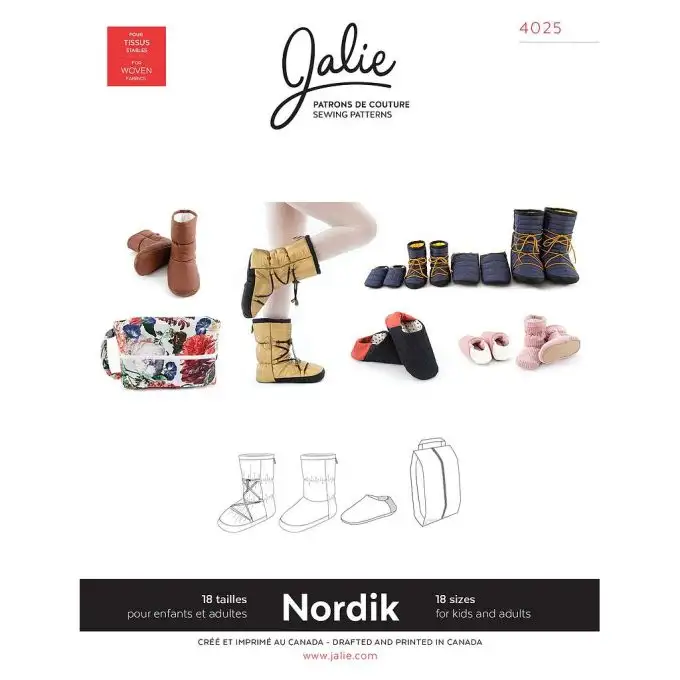 Modello Jalie 4025 Nordik Stivaletto e pantofola imbottita con borsa trasporto per bambino e adulto