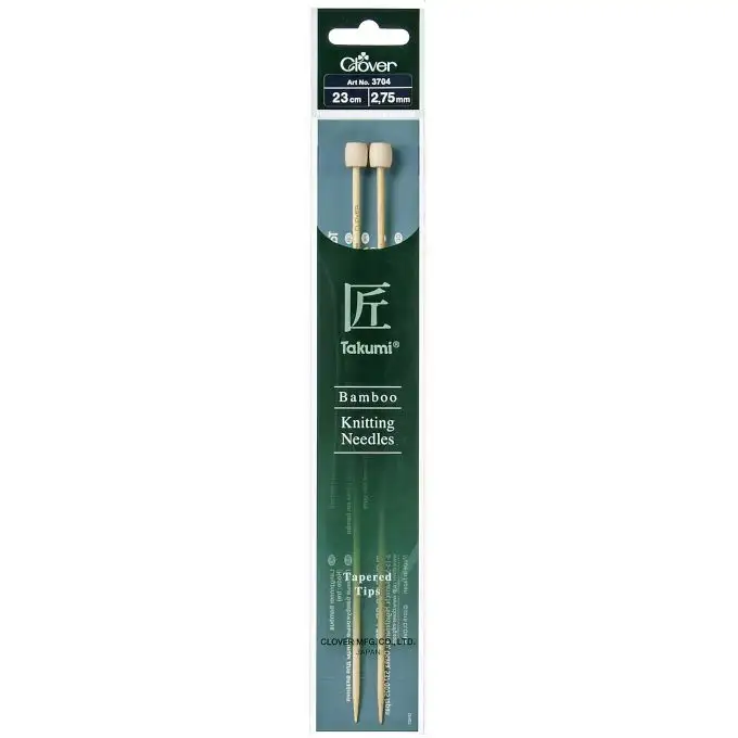 Aghi da maglia in bambù takumi 23 cm x 2.75 mm x2 - Clover