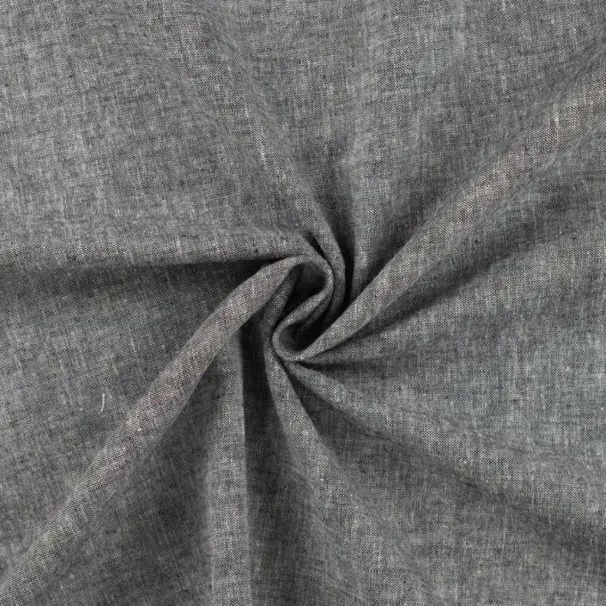 Tessuto cotone lino mélange nero