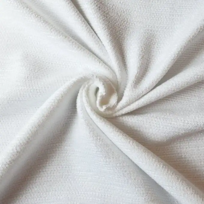 Tessuto velluto chenille bianco qualità sedile