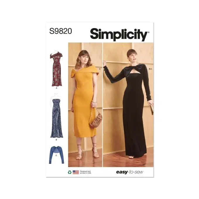 Cartamodello Simplicity S9820.K5 Abiti maglia boleri donne 36 44