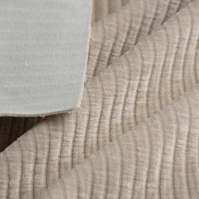 Tessuto velluto cottage ecru