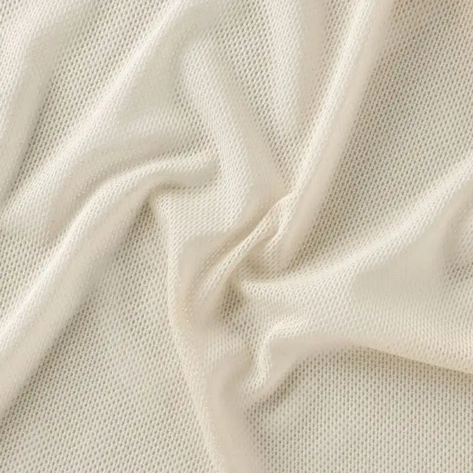 Tessuto voile rete a nido d'ape ecru ampia larghezza