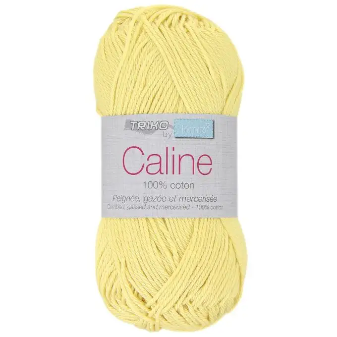 Gomitolo filato Caline 50g 100% cotone mercerizzato - Col. 100 Giallo chiaro