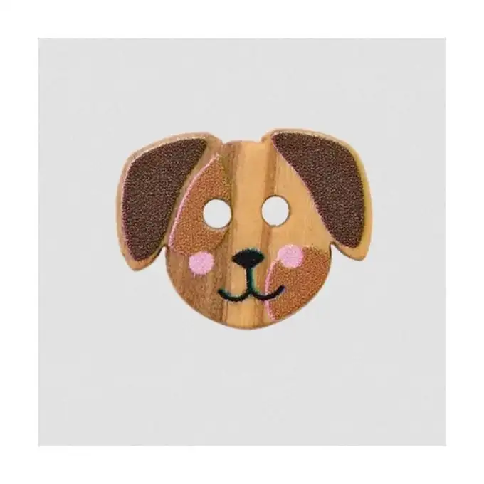 Bottone legno animali fattoria 15 mm Prym, 2 fori, ulivo