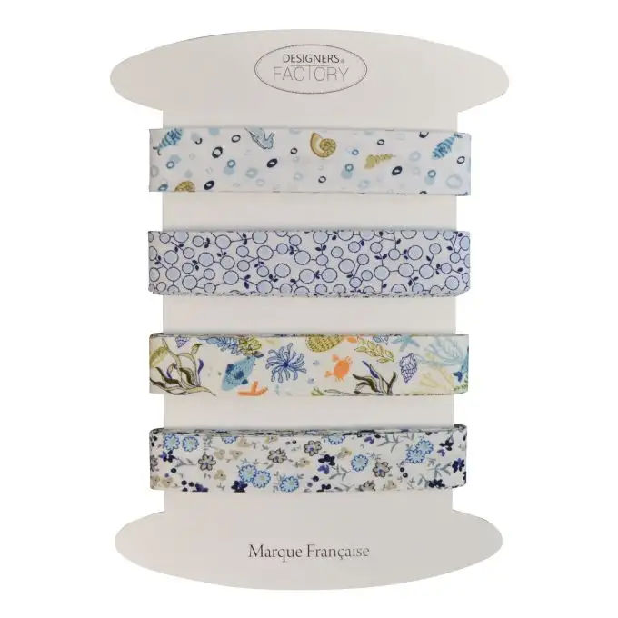 Set di 4 Nastri in sbieco in cotone stampato - 2 metri per colore (Set A)