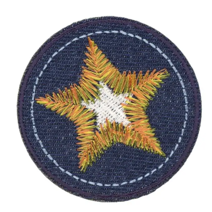 Toppa denim ricamo stella