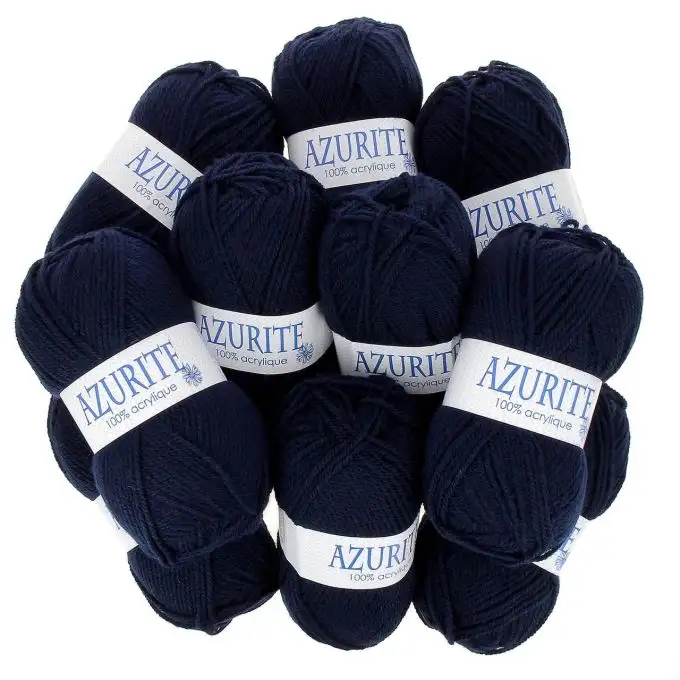 Set di 10 gomitoli di filato Azurite 50g 100% acrilico - Col. 3090 Blu marino