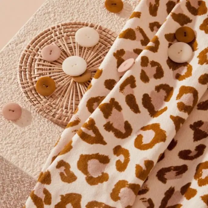 Tessuto Leony gabardine ampia ecru e ocra - Atellier Brunette