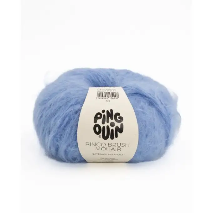 Pelota di filo da maglia Brush mohair blu lavanda - Pingouin