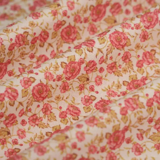 Tessuto cretonne rosa peonia