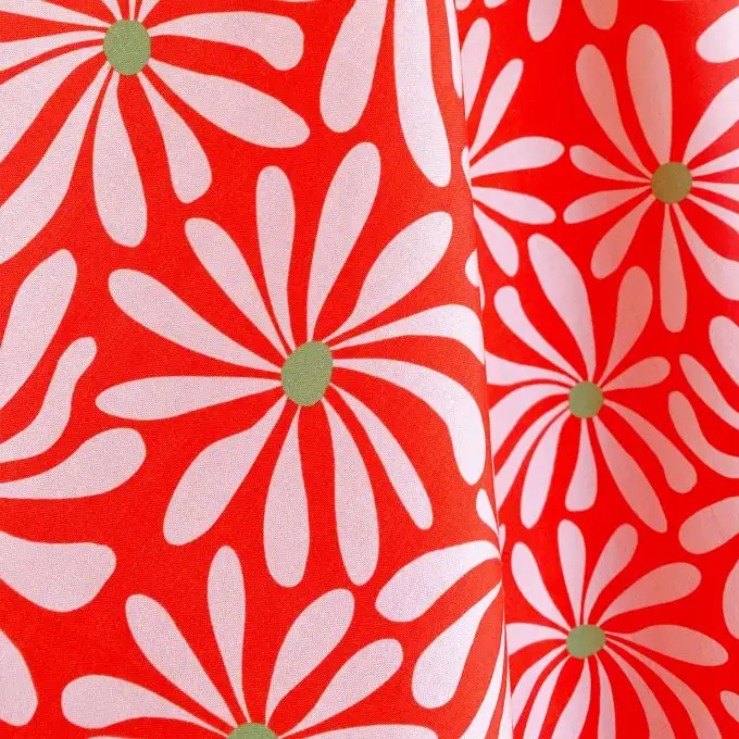 FLOWER BEACH ROSSO FRENCH TERRY AL METRO