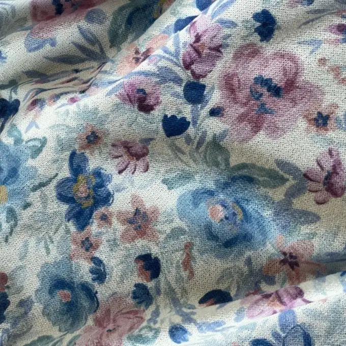 Maglia in poliestere stampata Dulcie blu - Atelier Vingtsept