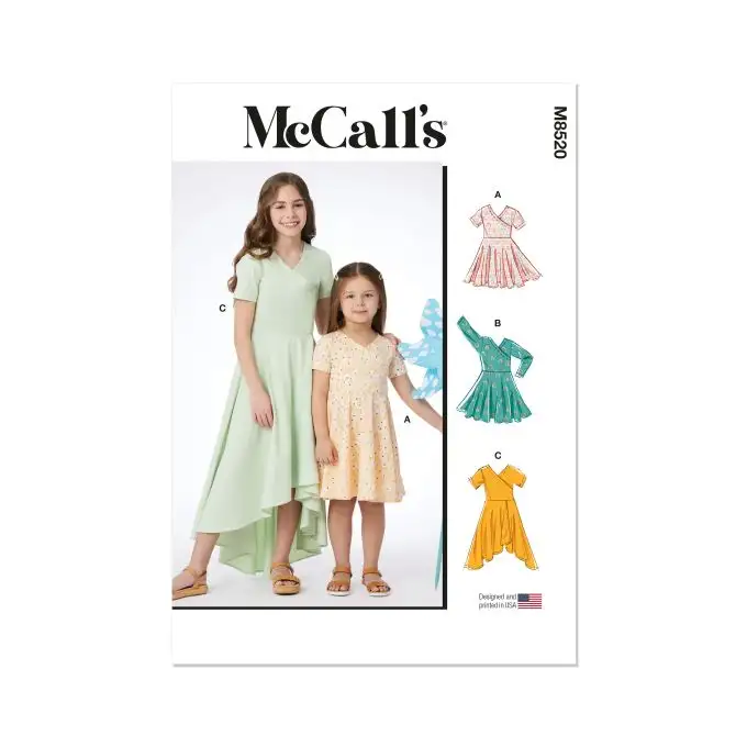 Modello Mc Call's M8520HH Vestito portafoglio bambino 3 6 anni