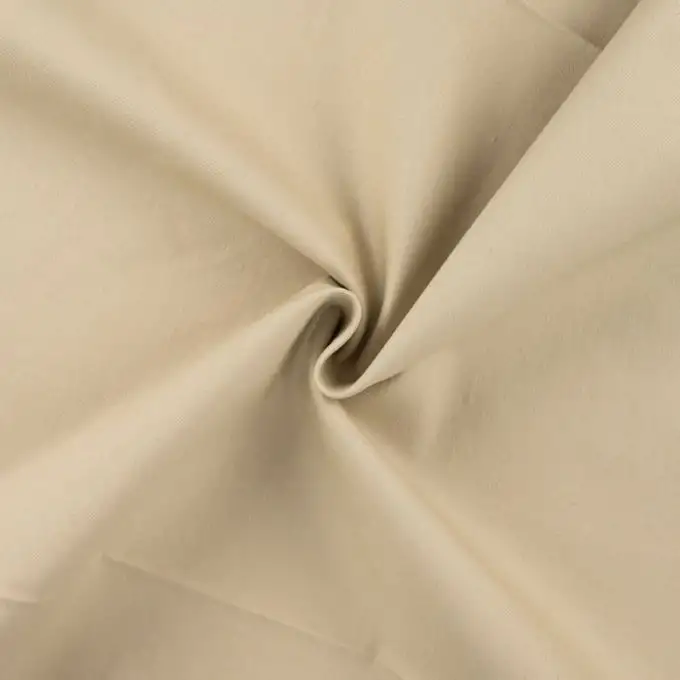 Tessuto denim cotone elasticizzato beige