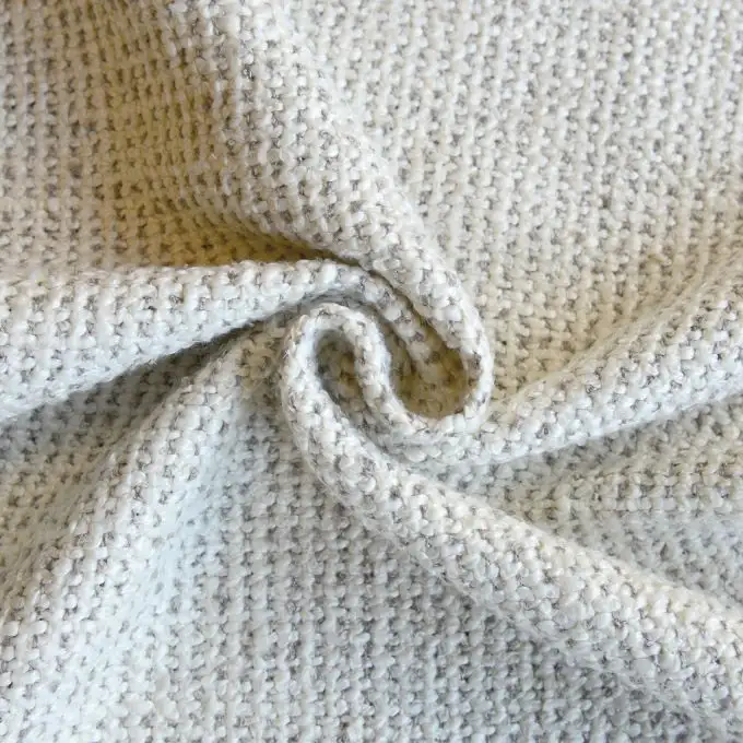 Tessuto bouclette poliestere riciclato beige