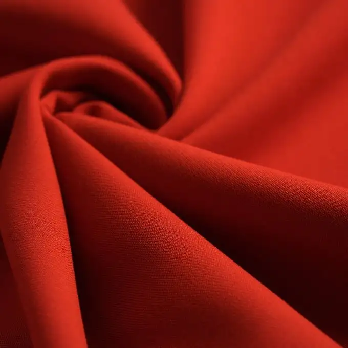 Tessuto gabardine poliestere viscosa elastan Zoé unito rosso