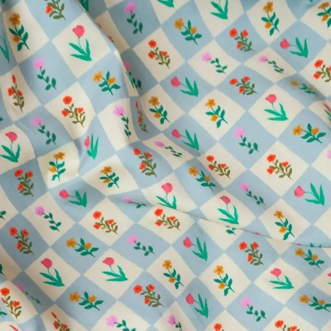 Tessuto satin di cotone Garden Square - Lise Tailor