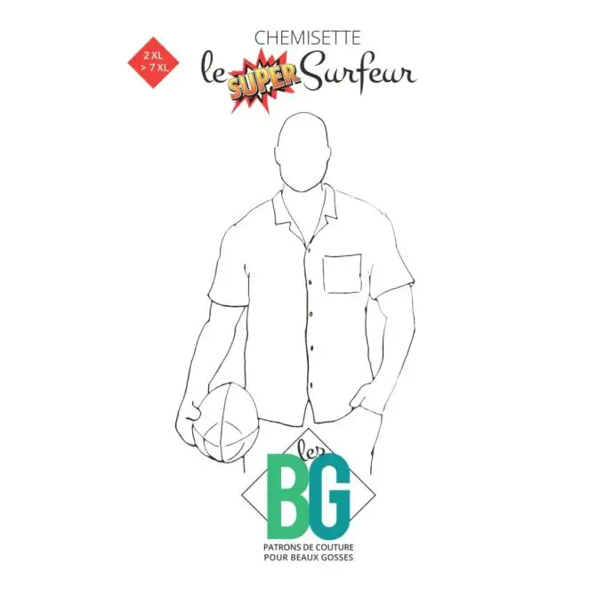 Camicia uomo Super Surfer taglie forti 2XL 7XL Les BG