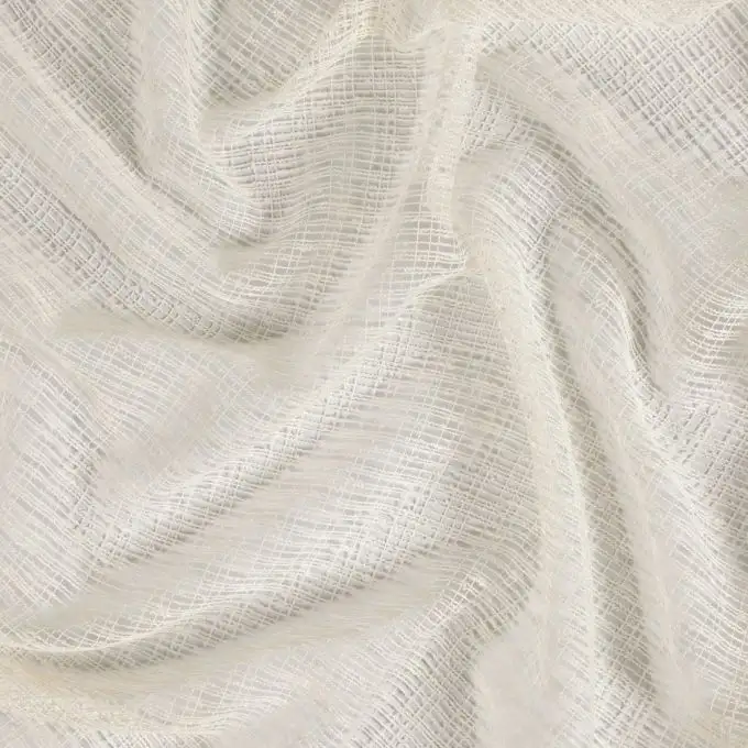 Tessuto voile rete testurizzato bianco grande larghezza