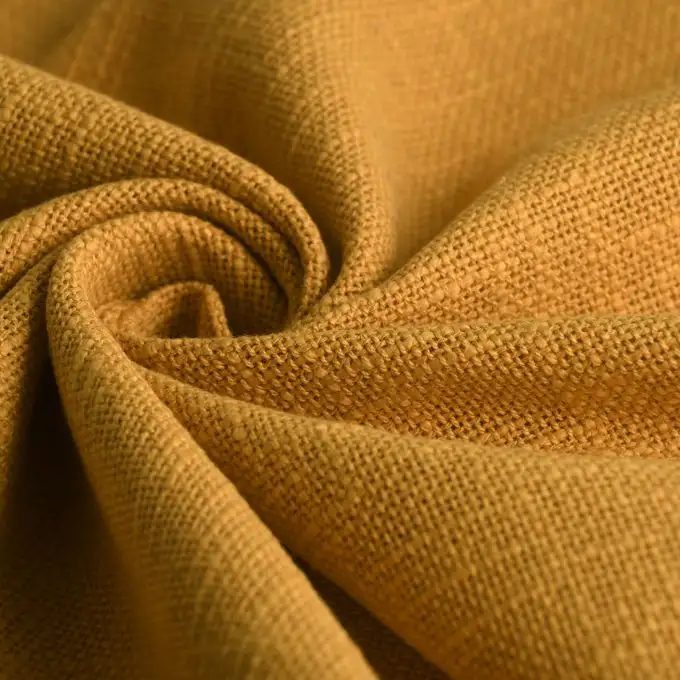 Tessuto canvas slub spesso ocra