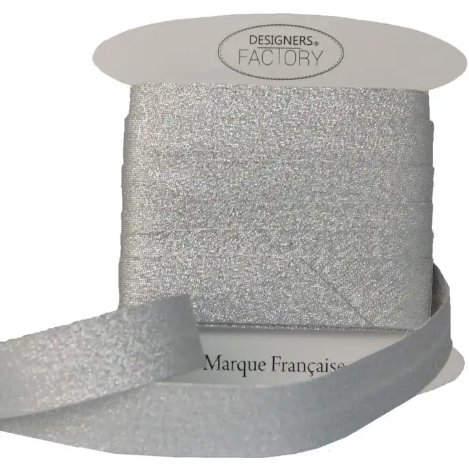 Nastri in sbieco di lurex argento 18mm - 10 metri - designers-factory