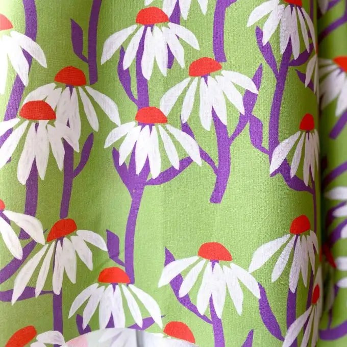 MARGUERITES VERDE TESSUTO IMPERMEABILE AL METRO