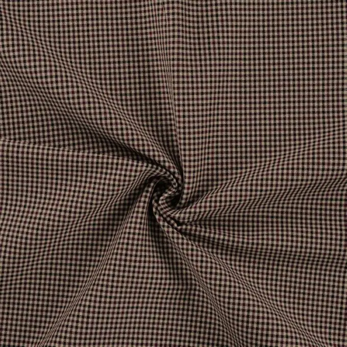 Tessuto Bengaline stampato mini pied de poule cammello