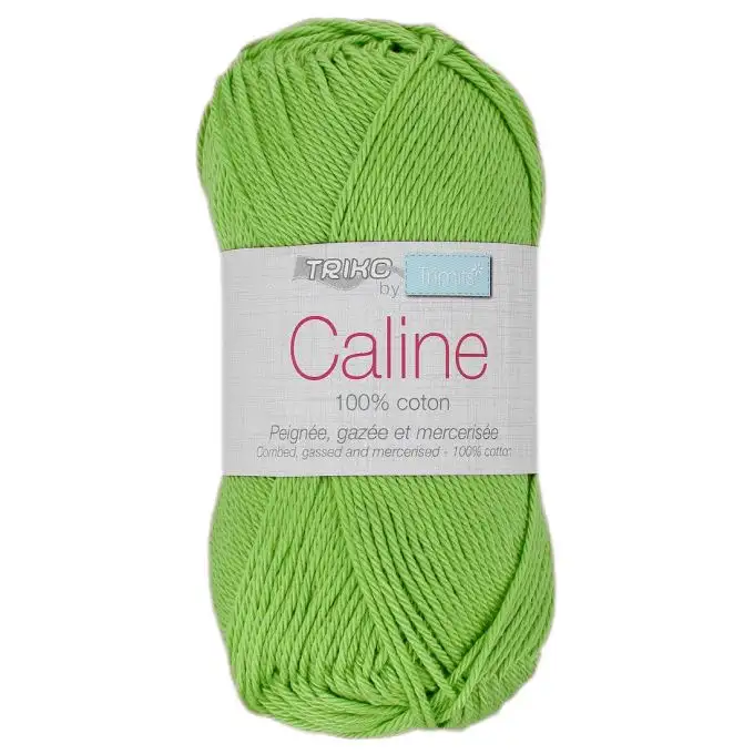 Gomitolo filato Caline 50g 100% cotone mercerizzato - Col. 132 Verde Anis
