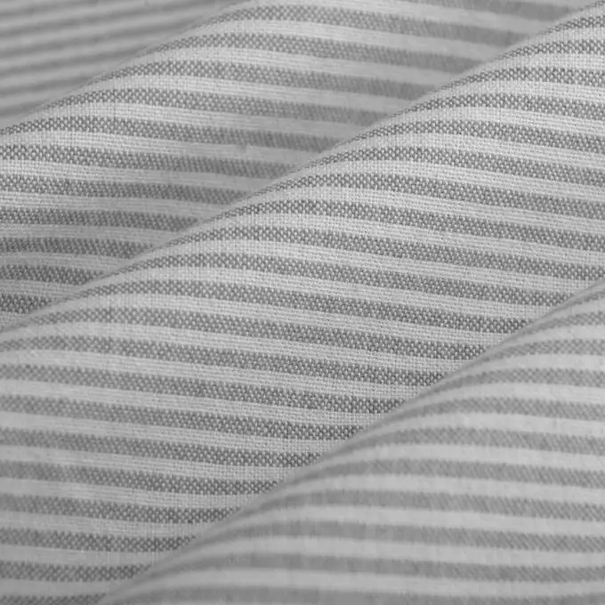 Tessuto tela tinto fine righe grigio