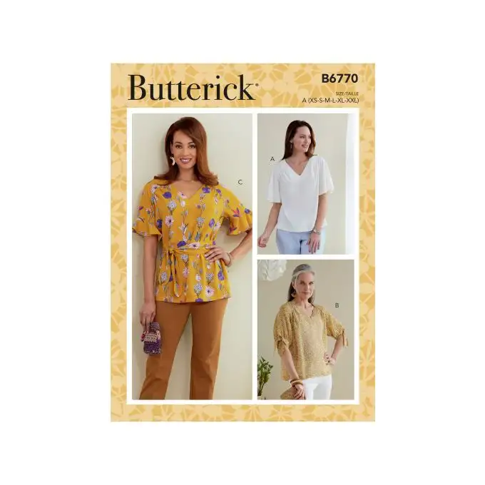 Modello Butterick B6770A Top Donna 34-52