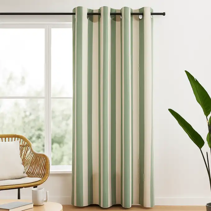 Tenda righe taupe verde acqua Venezuela