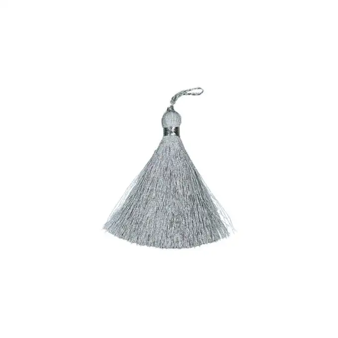 Pompon metallico argento 6 cm