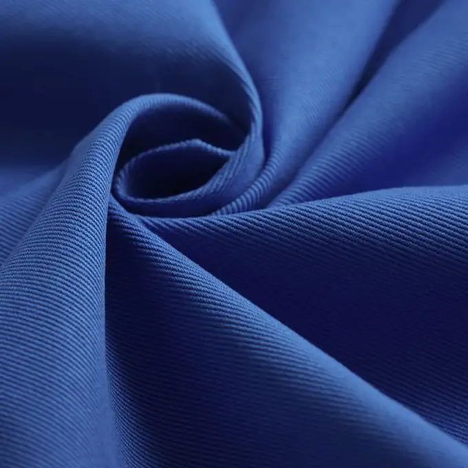 Tessuto twill pesante cotone unito blu