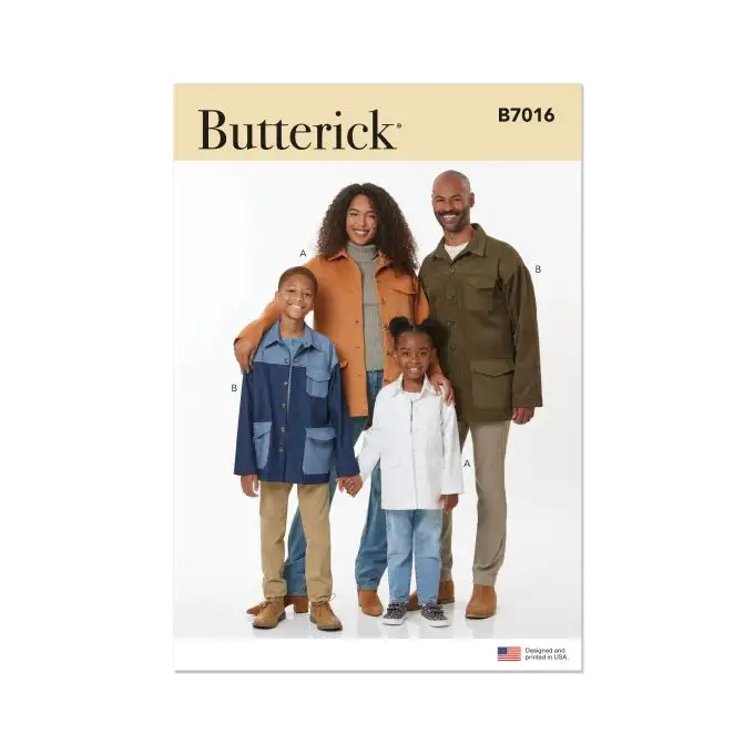 Modello Butterick B7016A Giacca abbottonata Adulto XS a XL