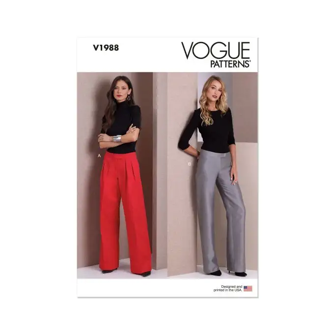 Modello Vogue V1988H5 Donna Pantaloni larghi 34 a 42
