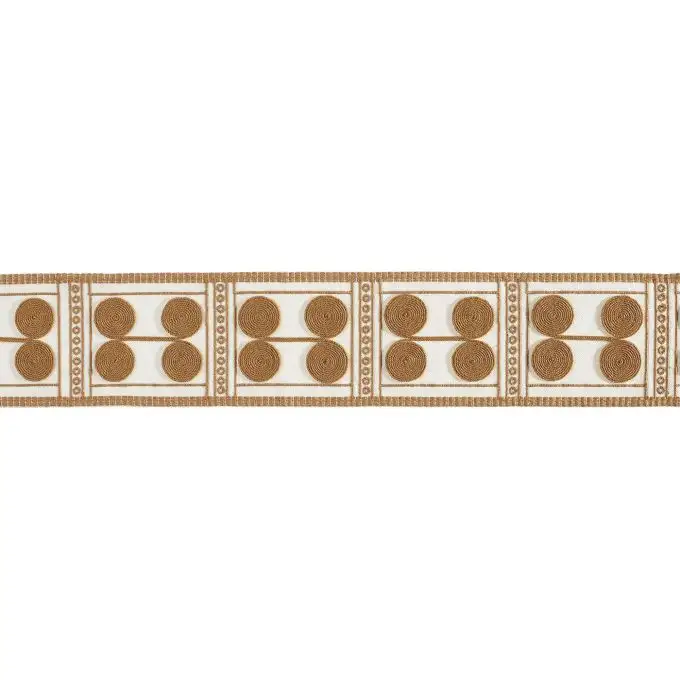 Passamaneria Ricamata a Mano 75mm Colore marrone chiaro