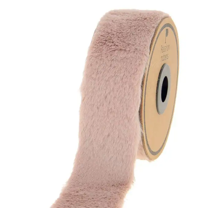 Nastro pelliccia sintetica rosa antico 50mm