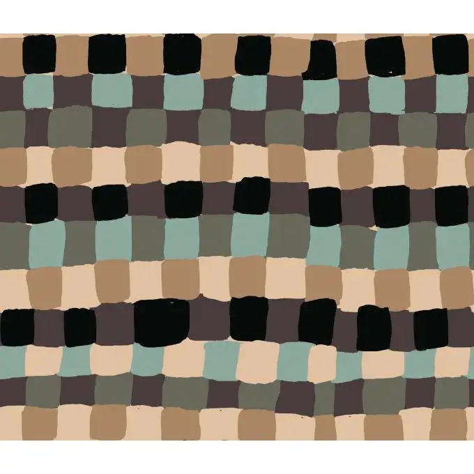 SQUARES MARRONE TESSUTO IMPERMEABILE AL METRO