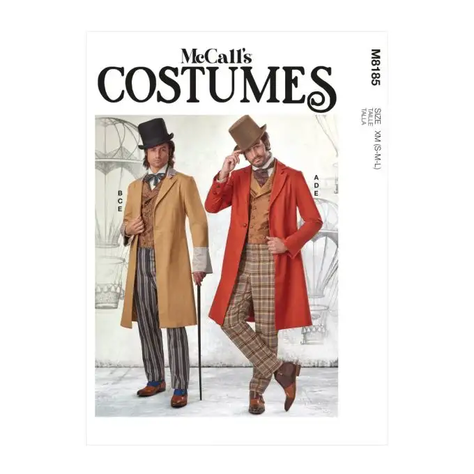 Patron McCall's 8185XM - costume uomo stile vittoriano da S a L