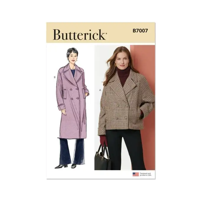 Modello Butterick B7007R5 Donna Giacca e cappotto doppiopetto 42 al 50