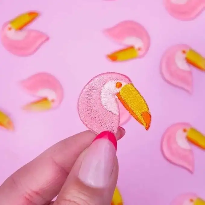 Mini patch termoadesivo tucano rosa - Maliziosa