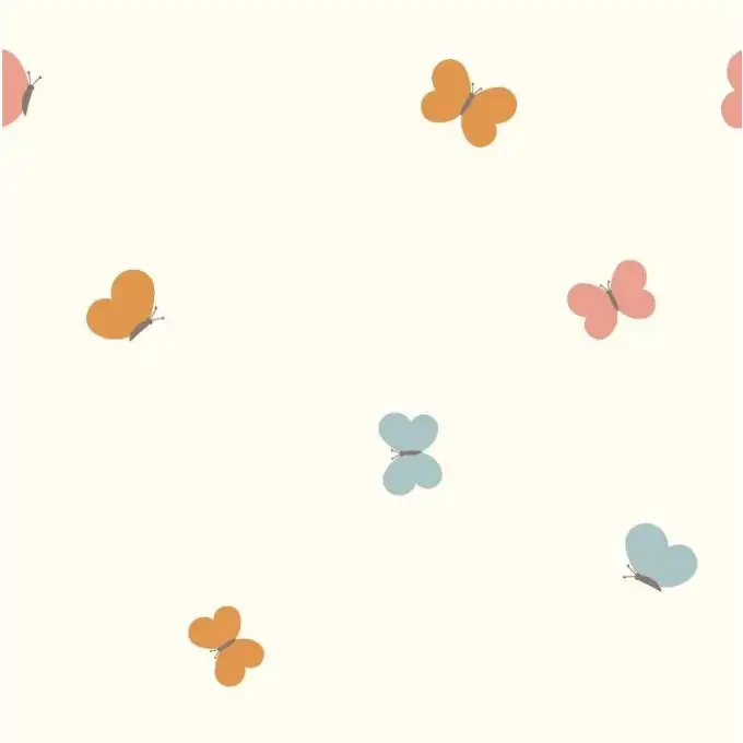 Tessuto popeline cotone farfalle colorate bianche